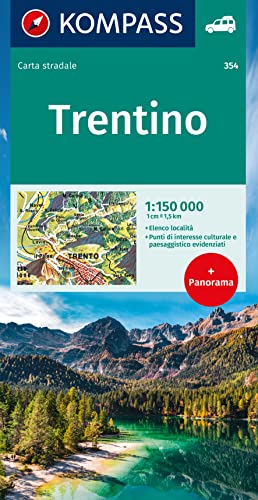 KOMPASS Autokarte Trentino 1:150.000: mit Panorama auf der Rückseite KOMPASS Autokarte Trentino 1:150.000: mit Panorama auf der Rückseite von KOMPASS-KARTEN