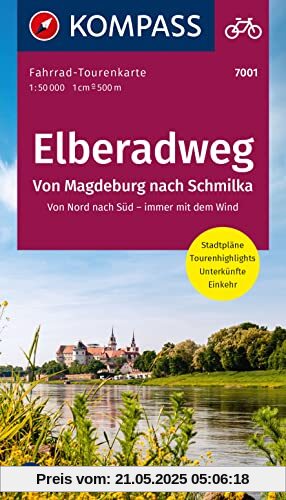 KOMPASS Fahrrad-Tourenkarte Elberadweg - von Magdeburg nach Schmilka 1:50.000: Von Nord nach Süd - immer mit dem Wind. Leporello Karte, reiß- und wetterfest KOMPASS Fahrrad-Tourenkarte Elberadweg - von Magdeburg nach Schmilka 1:50.000: Von Nord nach Süd - immer mit dem Wind. Leporello Karte, reiß- und wetterfest