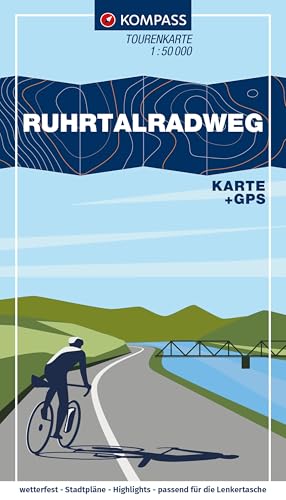 KOMPASS Fahrrad-Tourenkarte Ruhrtalradweg 1:50.000: Leporello Karte, reiß- und wetterfest von KOMPASS-KARTEN