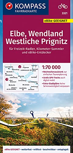 KOMPASS Fahrradkarte 3024 Elbe - Wendland - Westliche Prignitz 1:70.000: Fahrradkarte. GPS-genau