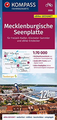 KOMPASS Fahrradkarte 3320 Mecklenburgische Seenplatte 1:70.000: reiß- und wetterfest mit Extra Stadtplänen KOMPASS Fahrradkarte 3320 Mecklenburgische Seenplatte 1:70.000: reiß- und wetterfest mit Extra Stadtplänen