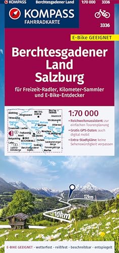 KOMPASS Fahrradkarte 3336 Berchtesgadener Land, Salzburg 1:70.000: reiß- und wetterfest mit Extra-Stadtplänen KOMPASS Fahrradkarte 3336 Berchtesgadener Land, Salzburg 1:70.000: reiß- und wetterfest mit Extra-Stadtplänen
