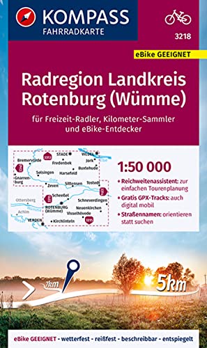 KOMPASS Fahrradkarte 3218 Radregion Landkreis Rotenburg (Wümme) 1:50.000: reiß- und wetterfest von Kompass Karten GmbH