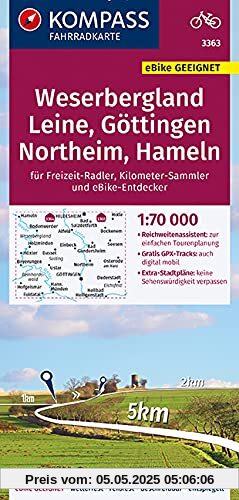 KOMPASS Fahrradkarte Weserbergland - Leine - Northeim 3363: Fahrradkarte. GPS-genau. 1:70000 (KOMPASS-Fahrradkarten Deutschland, Band 3363)
