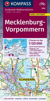 KOMPASS Großraum-Radtourenkarte 3702 Mecklenburg-Vorpommern 1:125.000 von Kompass-Karten