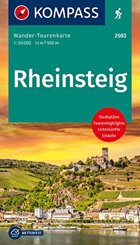 KOMPASS Wander-Tourenkarte Rheinsteig 1:50.000: Leporello Karte, reiß- und wetterfest von Kompass
