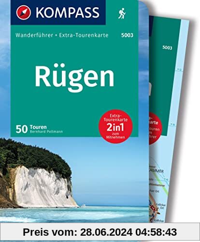 KOMPASS Wanderführer 5003 Rügen, 50 Touren: Wanderführer mit Extra-Tourenkarte 1:50.000, GPX-Daten zum Download