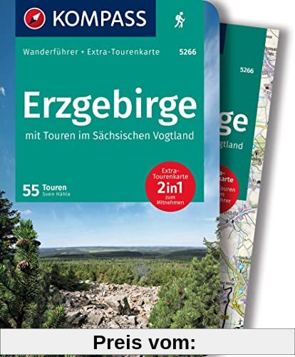 KOMPASS Wanderführer 5266 Erzgebirge, 55 Touren: mit Extra-Tourenkarte Maßstab, GPX-Daten zum Download