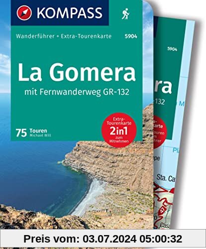 KOMPASS Wanderführer 5904 La Gomera, 75 Touren: Wanderführer mit Extra-Tourenkarte 1:30000, GPX-Daten zum Download.