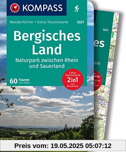 KOMPASS Wanderführer Bergisches Land, Naturpark zwischen Rhein und Sauerland, 60 Touren: mit Extra-Tourenkarte, GPX-Daten zum Download