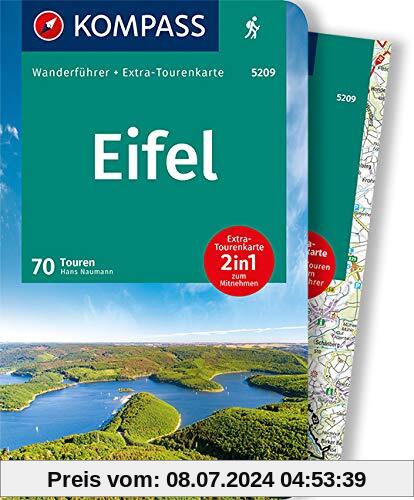 KOMPASS Wanderführer Eifel: Wanderführer mit Extra-Tourenkarte 1:100.000, 70 Touren, GPX-Daten zum Download.