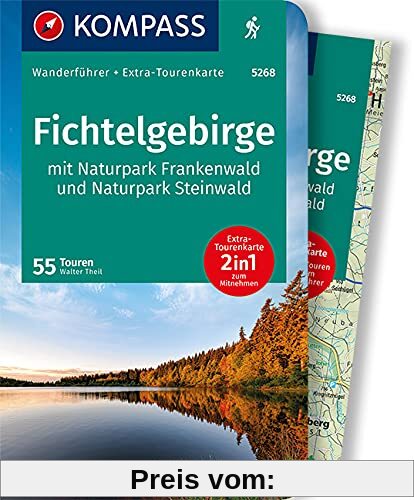 KOMPASS Wanderführer Fichtelgebirge mit Naturpark Frankenwald und Naturpark Steinwald: Wanderführer mit Extra-Tourenkarte 1:65000, 55Touren, GPX-Daten zum Download.