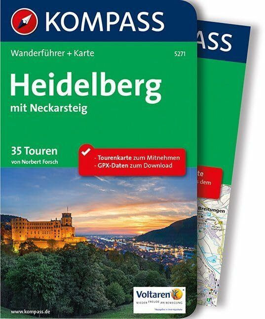 KOMPASS Wanderführer Heidelberg mit Neckarsteig: Wanderführer mit Extra-Tourenkarte 1:50.000, ...