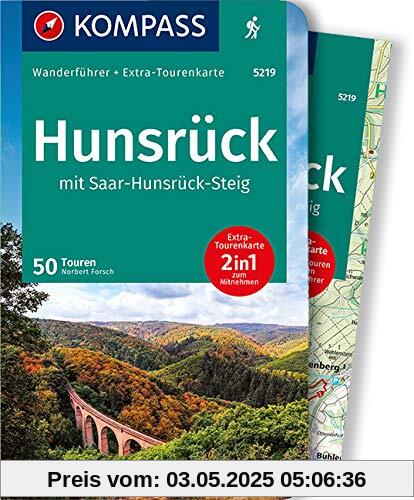KOMPASS Wanderführer Hunsrück mit Saar-Hunsrück-Steig: Wanderführer mit Extra-Tourenkarte 1:75.000, 50 Touren, GPX-Daten zum Download