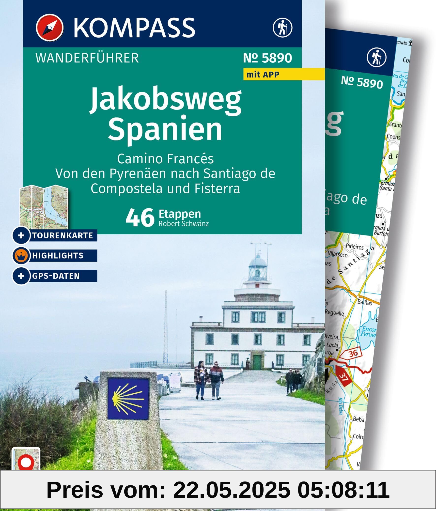 KOMPASS Wanderführer Jakobsweg Spanien, Camino Francés. Von den Pyrenäen nach Santiago de Compostela und Fisterra, 46 Etappen mit Extra-Tourenkarte: mit Touren und GPS-Daten in der KOMPASS-App KOMPASS Wanderführer Jakobsweg Spanien, Camino Francés. Von den Pyrenäen nach Santiago de Compostela und Fisterra, 46 Etappen mit Extra-Tourenkarte: mit Touren und GPS-Daten in der KOMPASS-App