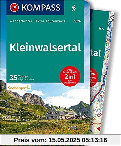 KOMPASS Wanderführer Kleinwalsertal: 2in1 Wanderführer mit Extra-Tourenkarte 1:25.000, 35 Touren, GPX-Daten zum Download