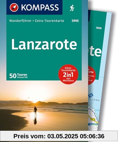 KOMPASS Wanderführer Lanzarote, 50 Touren mit Extra-Tourenkarte: GPSDaten zum Download