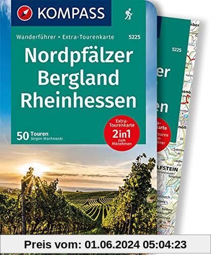 KOMPASS Wanderführer Nordpfälzer Bergland, Rheinhessen: Wanderführer mit Extra-Tourenkarte 1:75.000, 50 Touren, GPX-Daten zum Download.