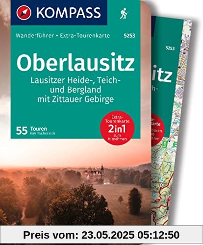KOMPASS Wanderführer Oberlausitz, Lausitzer Heide-, Teich- und Bergland, mit Zittauer Gebirge, 55 Touren: mit Extra-Tourenkarte, GPX-Daten zum Download