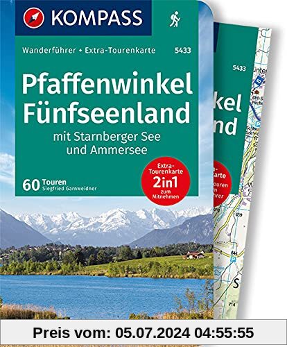 KOMPASS Wanderführer Pfaffenwinkel, Fünfseenland, Starnberger See, Ammersee: Wanderführer mit Extra-Tourenkarte 1:60.000, 60 Touren, GPX-Daten zum Downloaden