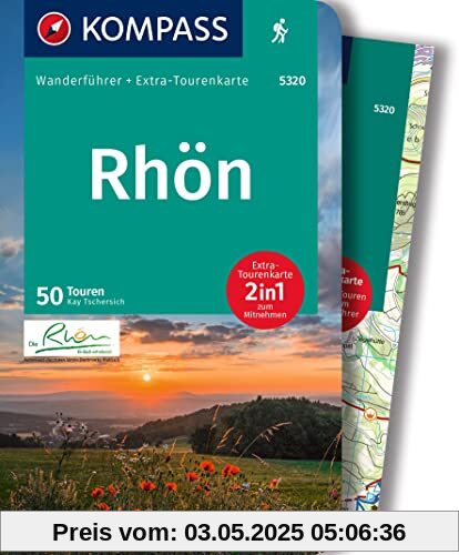 KOMPASS Wanderführer Rhön, 50 Touren: mit Extra-Tourenkarte, GPX-Daten zum Download