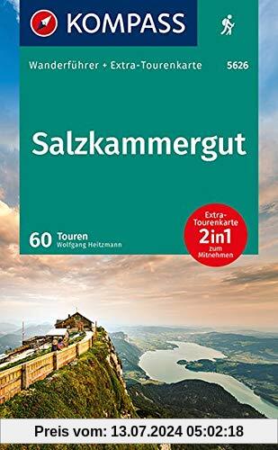 KOMPASS Wanderführer Salzkammergut: Wanderführer mit Extra-Tourenkarte 1:55.000, 60 Touren, GPX-Daten zum Download.