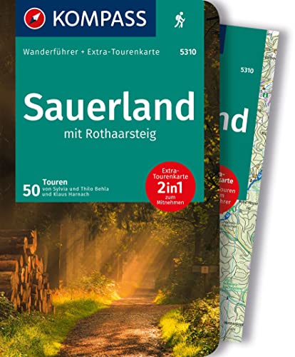 KOMPASS Wanderführer Sauerland mit Rothaarsteig, 50 Touren mit Extra-Tourenkarte: GPS-Daten zum Download von KOMPASS-KARTEN