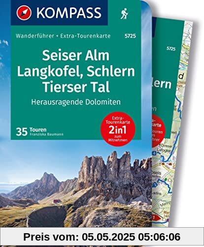 KOMPASS Wanderführer Seiser Alm, Langkofel, Schlern, Tierser Tal - Herausragende Dolomiten, 35 Touren: mit Extra-Tourenkarte, GPX-Daten zum Download