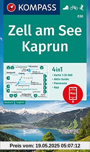 KOMPASS Wanderkarte 030 Zell am See, Kaprun 1:35.000: 4in1 Wanderkarte mit Aktiv Guide und Panorama inklusive Karte zur offline Verwendung in der KOMPASS-App. Fahrradfahren. Skitouren. KOMPASS Wanderkarte 030 Zell am See, Kaprun 1:35.000: 4in1 Wanderkarte mit Aktiv Guide und Panorama inklusive Karte zur offline Verwendung in der KOMPASS-App. Fahrradfahren. Skitouren.