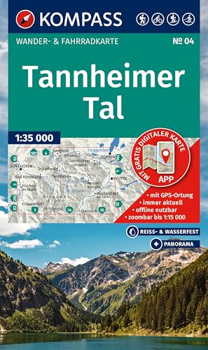 KOMPASS Wanderkarte 04 Tannheimer Tal 1:35.000: Wander- und Fahrradkarte in einem - inklusive Offline-Verwendung in der KOMPASS-App. Wander-& Radwege. Skitouren. Langlaufen. von KOMPASS-KARTEN