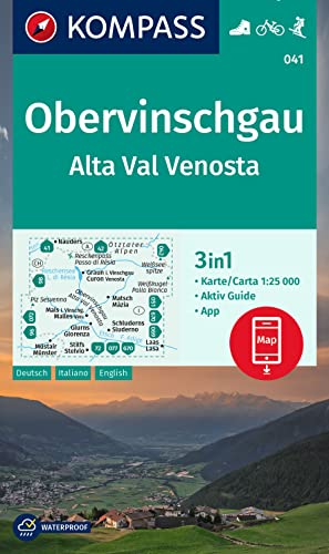 KOMPASS Wanderkarte 041 Obervinschgau / Alta Val Venosta 1:25.000: 3in1 Wanderkarte mit Aktiv Guide inklusive Karte zur offline Verwendung in der KOMPASS-App. Fahrradfahren. Skitouren. KOMPASS Wanderkarte 041 Obervinschgau / Alta Val Venosta 1:25.000: 3in1 Wanderkarte mit Aktiv Guide inklusive Karte zur offline Verwendung in der KOMPASS-App. Fahrradfahren. Skitouren.