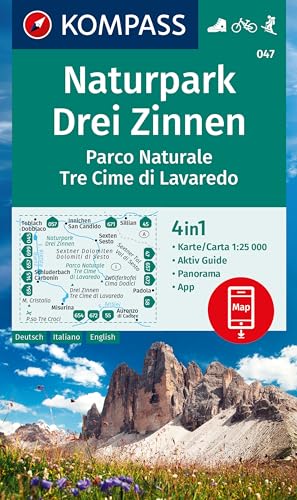 KOMPASS Wanderkarte 047 Naturpark Drei Zinnen, Parco Naturale Tre Cime di Lavaredo 1:25.000: 4in1 Wanderkarte mit Aktiv Guide und Panorama inklusive ... in der KOMPASS-App. Fahrradfahren. Skitouren. KOMPASS Wanderkarte 047 Naturpark Drei Zinnen, Parco Naturale Tre Cime di Lavaredo 1:25.000: 4in1 Wanderkarte mit Aktiv Guide und Panorama inklusive ... in der KOMPASS-App. Fahrradfahren. Skitouren.