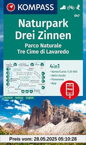 KOMPASS Wanderkarte 047 Naturpark Drei Zinnen, Parco Naturale Tre Cime di Lavaredo 1:25.000: 4in1 Wanderkarte mit Aktiv Guide und Panorama inklusive ... in der KOMPASS-App. Fahrradfahren. Skitouren. KOMPASS Wanderkarte 047 Naturpark Drei Zinnen, Parco Naturale Tre Cime di Lavaredo 1:25.000: 4in1 Wanderkarte mit Aktiv Guide und Panorama inklusive ... in der KOMPASS-App. Fahrradfahren. Skitouren.