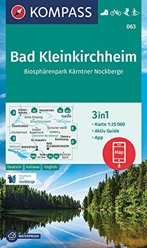 KOMPASS Wanderkarte 063 Bad Kleinkirchheim, Biosphärenpark Kärntner Nockberge 1:25.000: 3in1 Wanderkarte mit Aktiv Guide inklusive Karte zur offline ... Fahrradfahren. Skitouren. Langlaufen. KOMPASS Wanderkarte 063 Bad Kleinkirchheim, Biosphärenpark Kärntner Nockberge 1:25.000: 3in1 Wanderkarte mit Aktiv Guide inklusive Karte zur offline ... Fahrradfahren. Skitouren. Langlaufen.