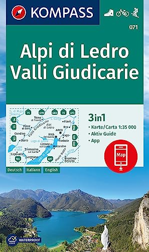 KOMPASS Wanderkarte 071 Alpi di Ledro, Valli Giudicarie 1:35.000: 3in1 Wanderkarte mit Aktiv Guide inklusive Karte zur offline Verwendung in der KOMPASS-App. Fahrradfahren. Skitouren. von KOMPASS-KARTEN