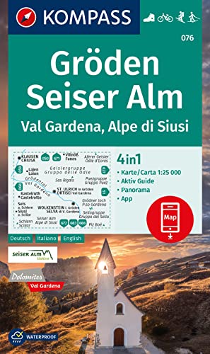 KOMPASS Wanderkarte 076 Gröden, Seiser Alm, Val Gardena, Alpe di Siusi 1:25.000: 4in1 Wanderkarte mit Aktiv Guide und Detailkarten inklusive Karte zur ... Fahrradfahren. Skitouren. Langlaufen. KOMPASS Wanderkarte 076 Gröden, Seiser Alm, Val Gardena, Alpe di Siusi 1:25.000: 4in1 Wanderkarte mit Aktiv Guide und Detailkarten inklusive Karte zur ... Fahrradfahren. Skitouren. Langlaufen.