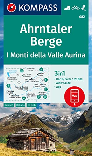 KOMPASS Wanderkarte 082 Ahrntaler Berge, I Monti della Valle Aurina 1:25.000: 3in1 Wanderkarte mit Aktiv Guide inklusive Karte zur offline Verwendung in der KOMPASS-App. Fahrradfahren. Skitouren.