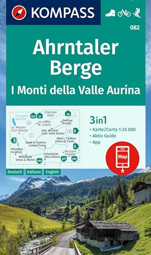 KOMPASS Wanderkarte 082 Ahrntaler Berge / I Monti della Valle Aurina 1:25.000: 3in1 Wanderkarte mit Aktiv Guide inklusive Karte zur offline Verwendung in der KOMPASS-App. Fahrradfahren. Skitouren. von KOMPASS-KARTEN