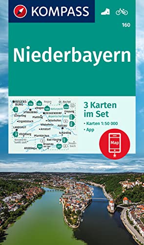 KOMPASS Wanderkarten-Set 160 Niederbayern (3 Karten) 1:50.000: inklusive Karte zur offline Verwendung in der KOMPASS-App. Fahrradfahren. KOMPASS Wanderkarten-Set 160 Niederbayern (3 Karten) 1:50.000: inklusive Karte zur offline Verwendung in der KOMPASS-App. Fahrradfahren.