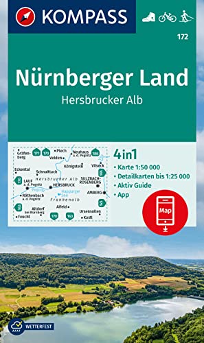 KOMPASS Wanderkarte 172 Nürnberger Land, Hersbrucker Alb 1:50.000: 4in1 Wanderkarte mit Aktiv Guide und Detailkarten inklusive Karte zur offline Verwendung in der KOMPASS-App. Fahrradfahren. KOMPASS Wanderkarte 172 Nürnberger Land, Hersbrucker Alb 1:50.000: 4in1 Wanderkarte mit Aktiv Guide und Detailkarten inklusive Karte zur offline Verwendung in der KOMPASS-App. Fahrradfahren.