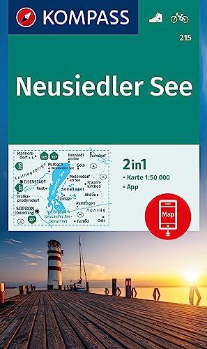KOMPASS Wanderkarte 215 Neusiedler See 1:50.000: Wanderkarte mit Akitv Guide, Radwegen und Tipps für Surfer. von Kompass Verlag