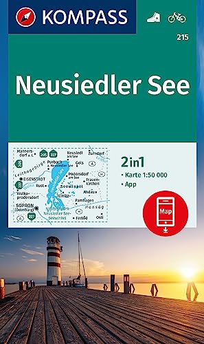 KOMPASS Wanderkarte 215 Neusiedler See 1:50.000: Wanderkarte mit Akitv Guide, Radwegen und Tipps für Surfer.