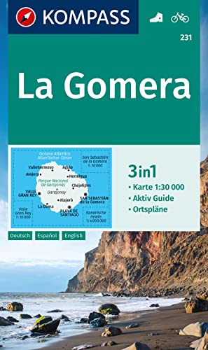 KOMPASS Wanderkarte 231 La Gomera 1:30.000: 3in1 Wanderkarte, mit Aktiv Guide und Ortsplänen. Fahrradfahren. von KOMPASS-KARTEN