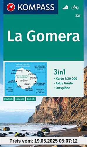 KOMPASS Wanderkarte 231 La Gomera 1:30.000: 3in1 Wanderkarte, mit Aktiv Guide und Ortsplänen. Fahrradfahren. KOMPASS Wanderkarte 231 La Gomera 1:30.000: 3in1 Wanderkarte, mit Aktiv Guide und Ortsplänen. Fahrradfahren.