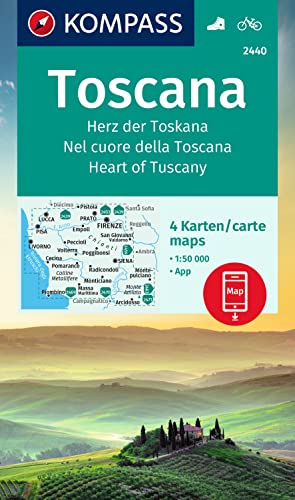 KOMPASS Wanderkarten-Set 2440 Toscana, Herz der Toskana, Nel cuore della Toscana, Heart of Tuscany (4 Karten) 1:50.000: inklusive Karte zur offline Verwendung in der KOMPASS-App. Fahrradfahren. KOMPASS Wanderkarten-Set 2440 Toscana, Herz der Toskana, Nel cuore della Toscana, Heart of Tuscany (4 Karten) 1:50.000: inklusive Karte zur offline Verwendung in der KOMPASS-App. Fahrradfahren.