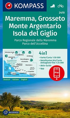 KOMPASS Wanderkarte 2470 Maremma, Grosseto, Monte Argentario, Isola del Giglio 1:50.000 von Kompass-Karten