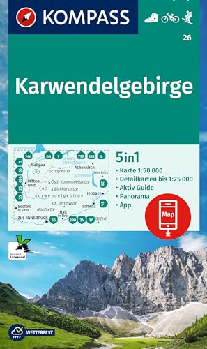 KOMPASS Wanderkarte 26 Karwendelgebirge 1:50.000: 5in1 Wanderkarte mit Aktiv Guide, 1:25000 Karten und Panorama, inklusive Karte zur offline Verwendung in der KOMPASS-App. Fahrradfahren. Skitouren. KOMPASS Wanderkarte 26 Karwendelgebirge 1:50.000: 5in1 Wanderkarte mit Aktiv Guide, 1:25000 Karten und Panorama, inklusive Karte zur offline Verwendung in der KOMPASS-App. Fahrradfahren. Skitouren.