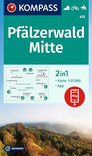 KOMPASS Wanderkarte 472 Pfälzerwald Mitte 1:25.000: 2in1 Wanderkarte inklusive Karte zur offline Verwendung in der KOMPASS-App. Fahrradfahren. Reiten. KOMPASS Wanderkarte 472 Pfälzerwald Mitte 1:25.000: 2in1 Wanderkarte inklusive Karte zur offline Verwendung in der KOMPASS-App. Fahrradfahren. Reiten. von KOMPASS-KARTEN