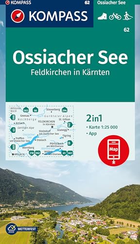 KOMPASS Wanderkarte 62 Ossiacher See, Feldkirchen in Kärnten 1:25.000: Wanderkarte mit Aktiv Guide, Radwegen und Loipen. KOMPASS Wanderkarte 62 Ossiacher See, Feldkirchen in Kärnten 1:25.000: Wanderkarte mit Aktiv Guide, Radwegen und Loipen.