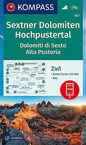 KOMPASS Wanderkarte 657 Sextner Dolomiten, Hochpustertal / Dolomiti di Sesto, Alta Pusteria 1:25.000: markierte Wanderwege, Hütten, Fahrradwege, ... zur offline Verwendung in der KOMPASS-App KOMPASS Wanderkarte 657 Sextner Dolomiten, Hochpustertal / Dolomiti di Sesto, Alta Pusteria 1:25.000: markierte Wanderwege, Hütten, Fahrradwege, ... zur offline Verwendung in der KOMPASS-App